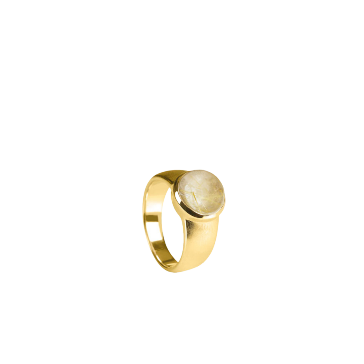 Silber Ring mit Edelstein – mattierte Ringschiene