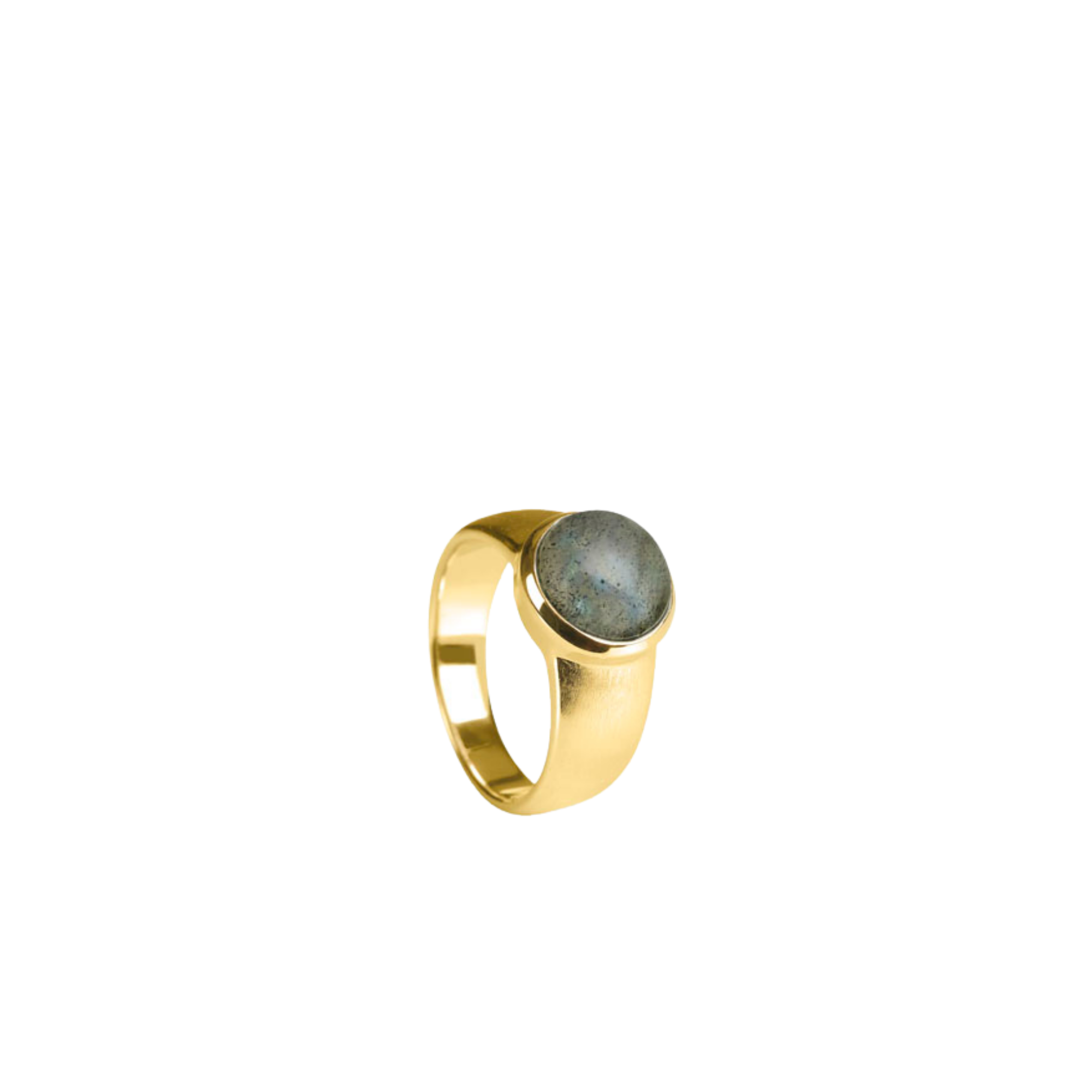 Silber Ring mit Edelstein – mattierte Ringschiene