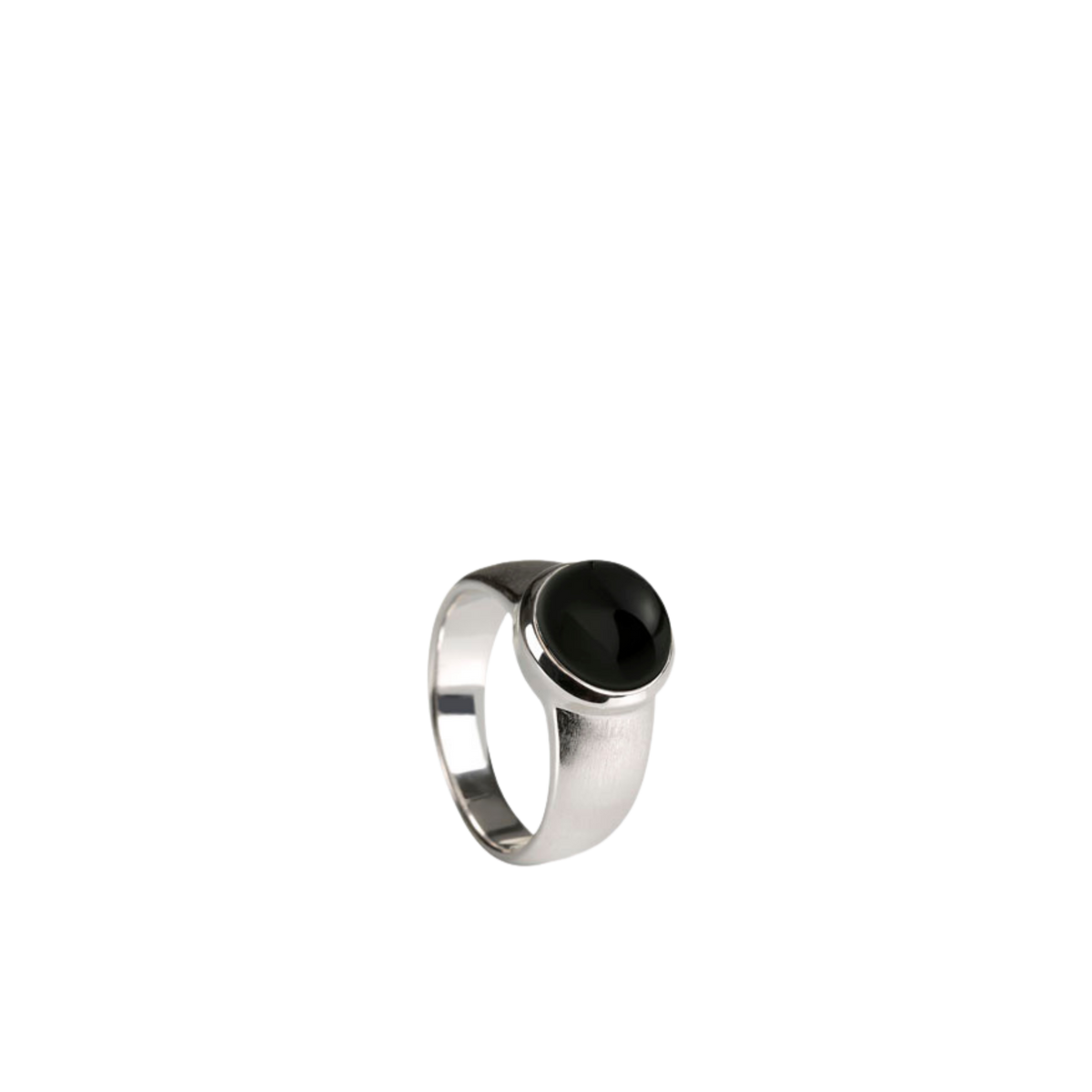 Silber Ring mit Edelstein – mattierte Ringschiene