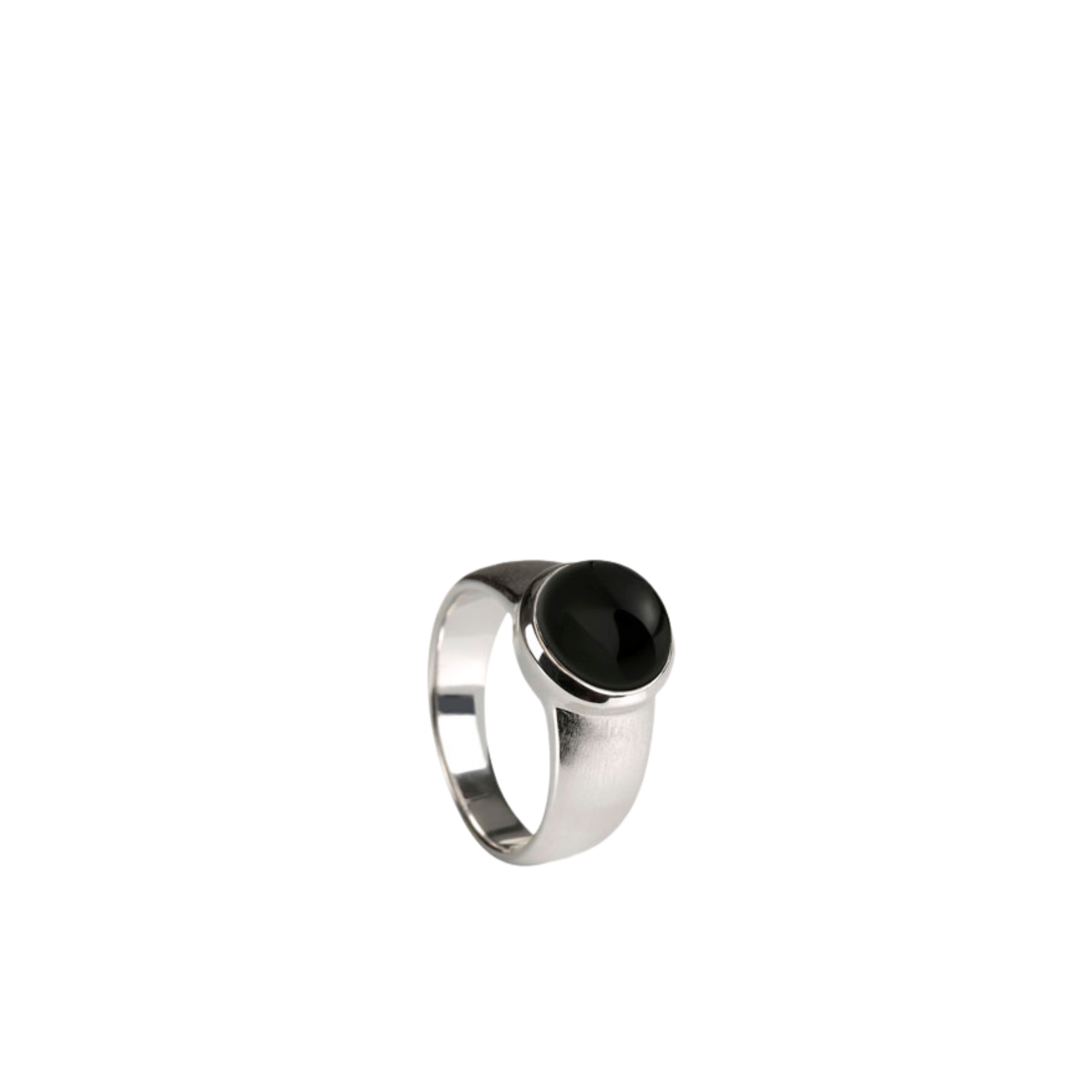 Silber Ring mit Edelstein – mattierte Ringschiene