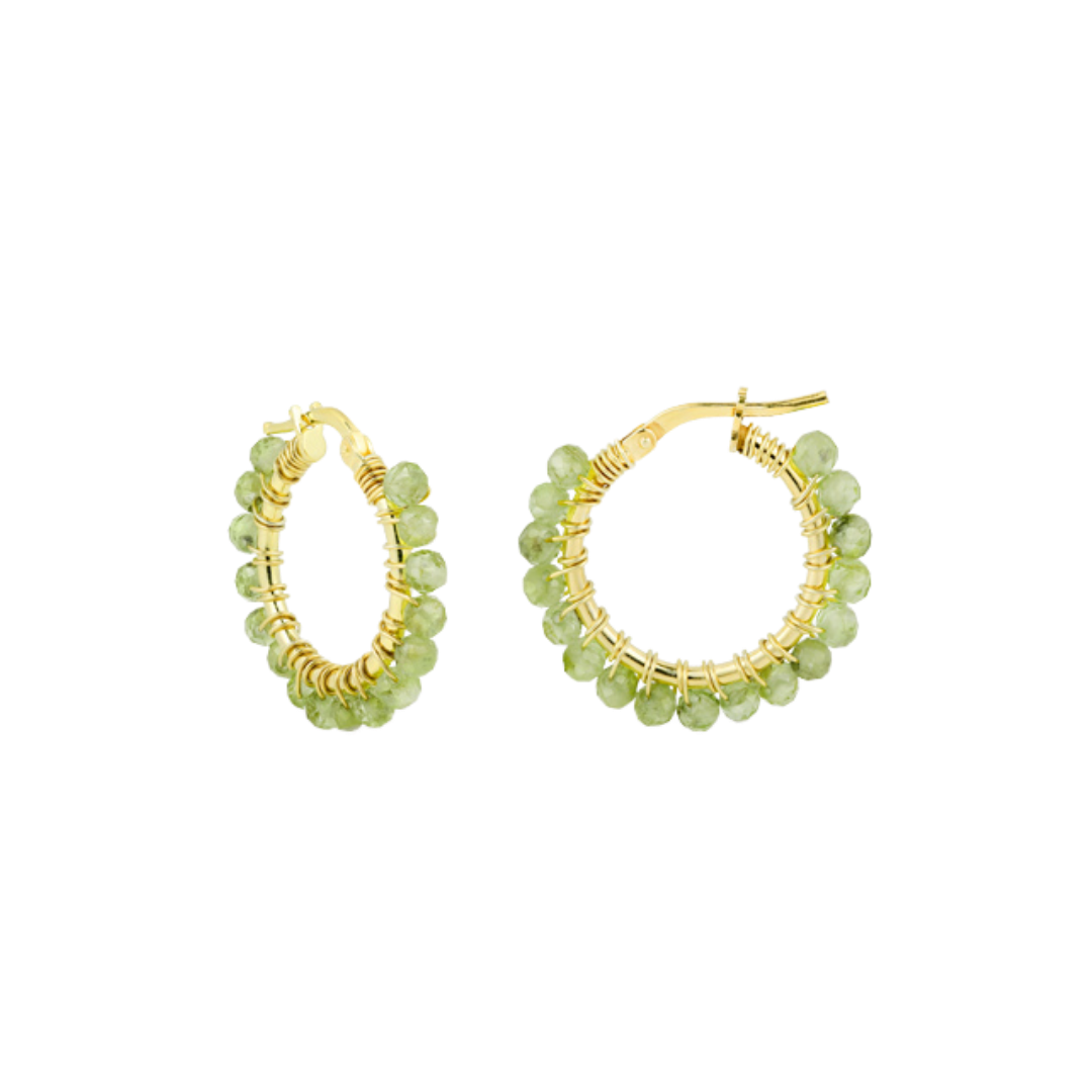 Silber Creolen mit Peridot