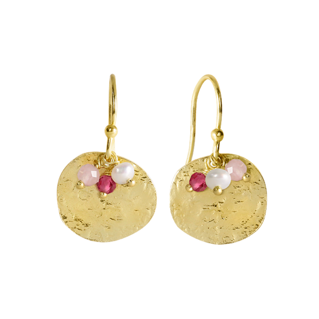 Ohrhänger, Perle & Rosenquarz