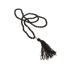 Freigestellte Mala-Kette aus schwarzem Turmalin mit gleichmäßig runden, glänzenden Edelsteinperlen. Die Kette ist mit einer hälzernen Guru-Perle aus und einer schwarzen Seidenquaste veredelt. Die Perlen sind in traditioneller Weise geknüpft und ergeben eine kraftvolle Kombination für Schutz und Zentrierung. Ideal für Meditation, Rituale oder als hochwertiges spirituelles Schmuckstück.