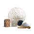 Räucherset Sphera Maxi Beige von PAVA FUMA – edles, rundes Räuchergefäß aus hellem Travertinstein, kombiniert mit der AMORE Räuchermischung, hochwertigem Hojari Superior Weihrauch, schwarzer Räucherkohle, feinem Räuchersand und einer stilvollen goldfarbenen Räucherzange. Ein ästhetisches Komplettset für dein persönliches Räucherritual.
