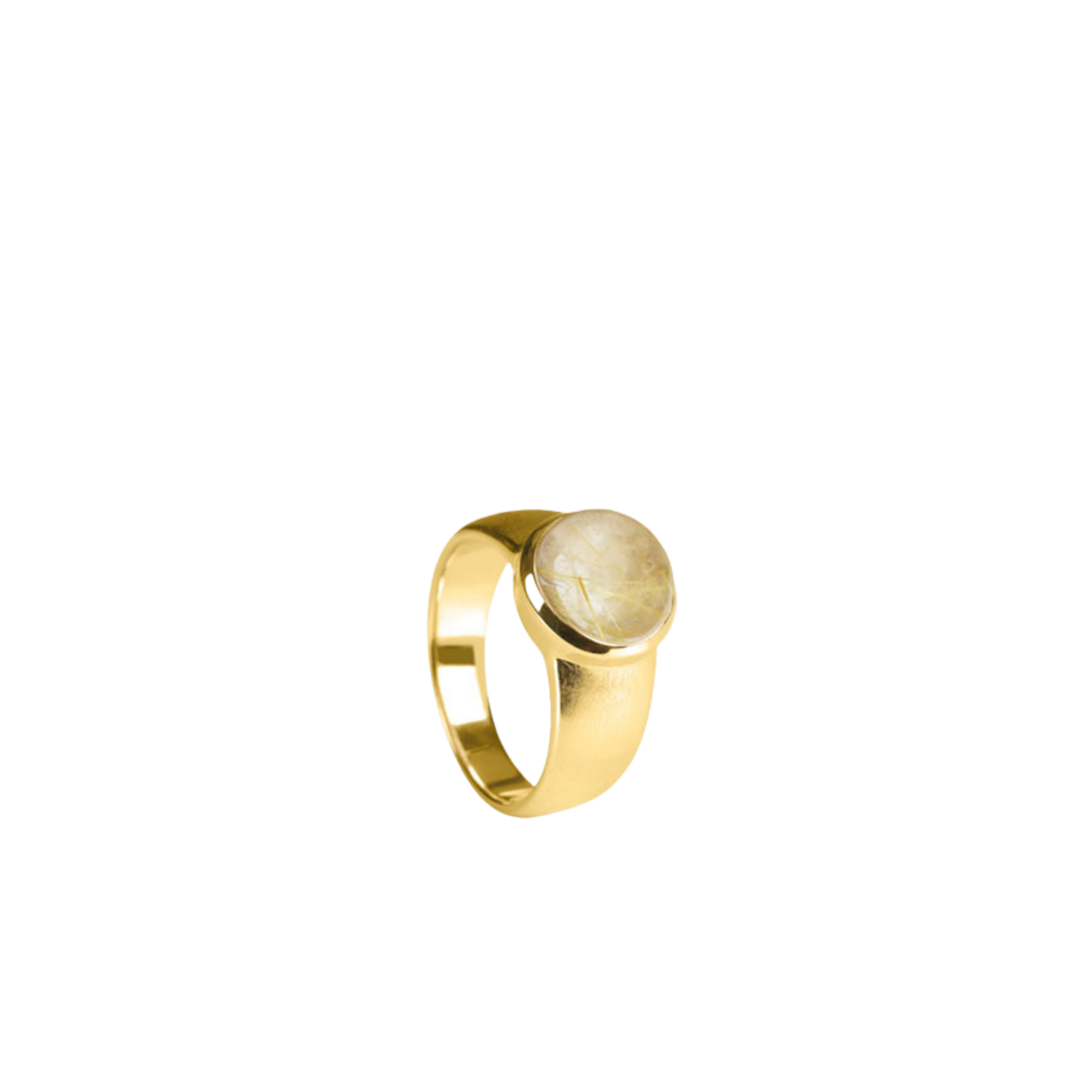 Silber Ring mit Edelstein – mattierte Ringschiene