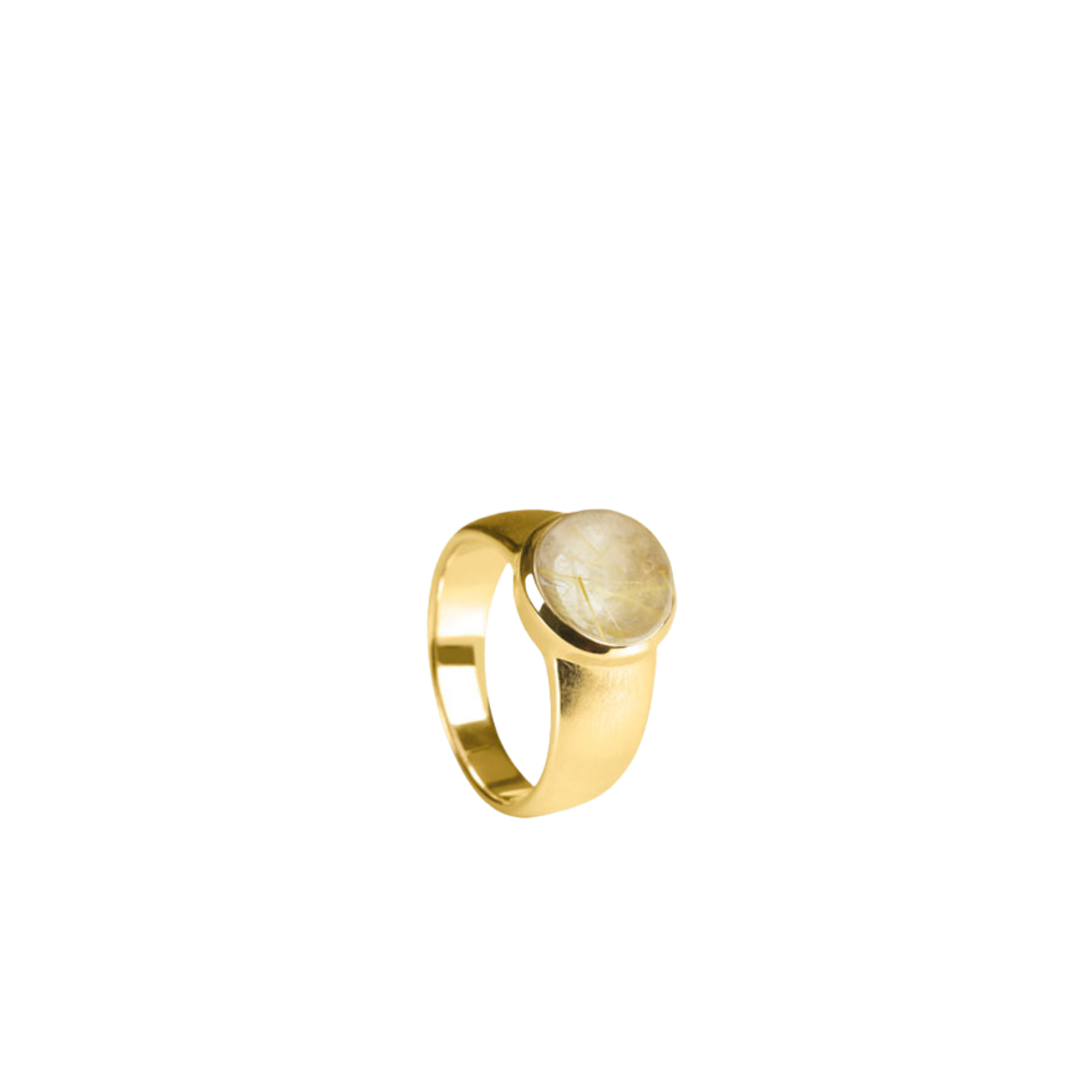 Silber Ring mit Edelstein – mattierte Ringschiene