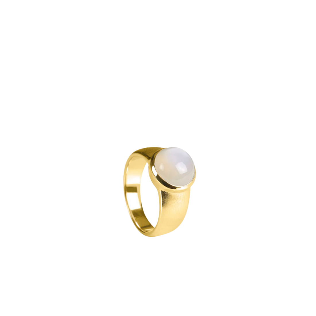 Silber Ring mit Edelstein – mattierte Ringschiene