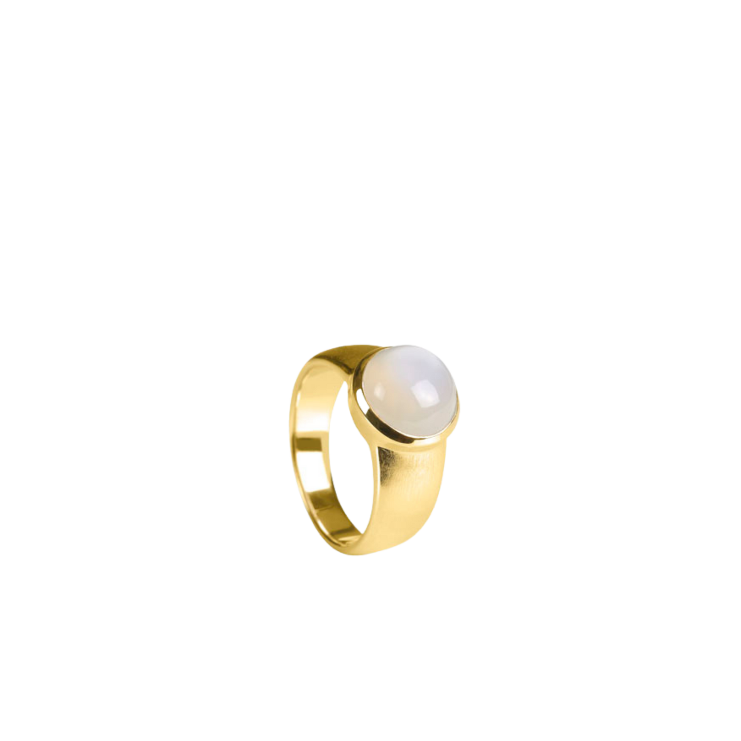 Silber Ring mit Edelstein – mattierte Ringschiene