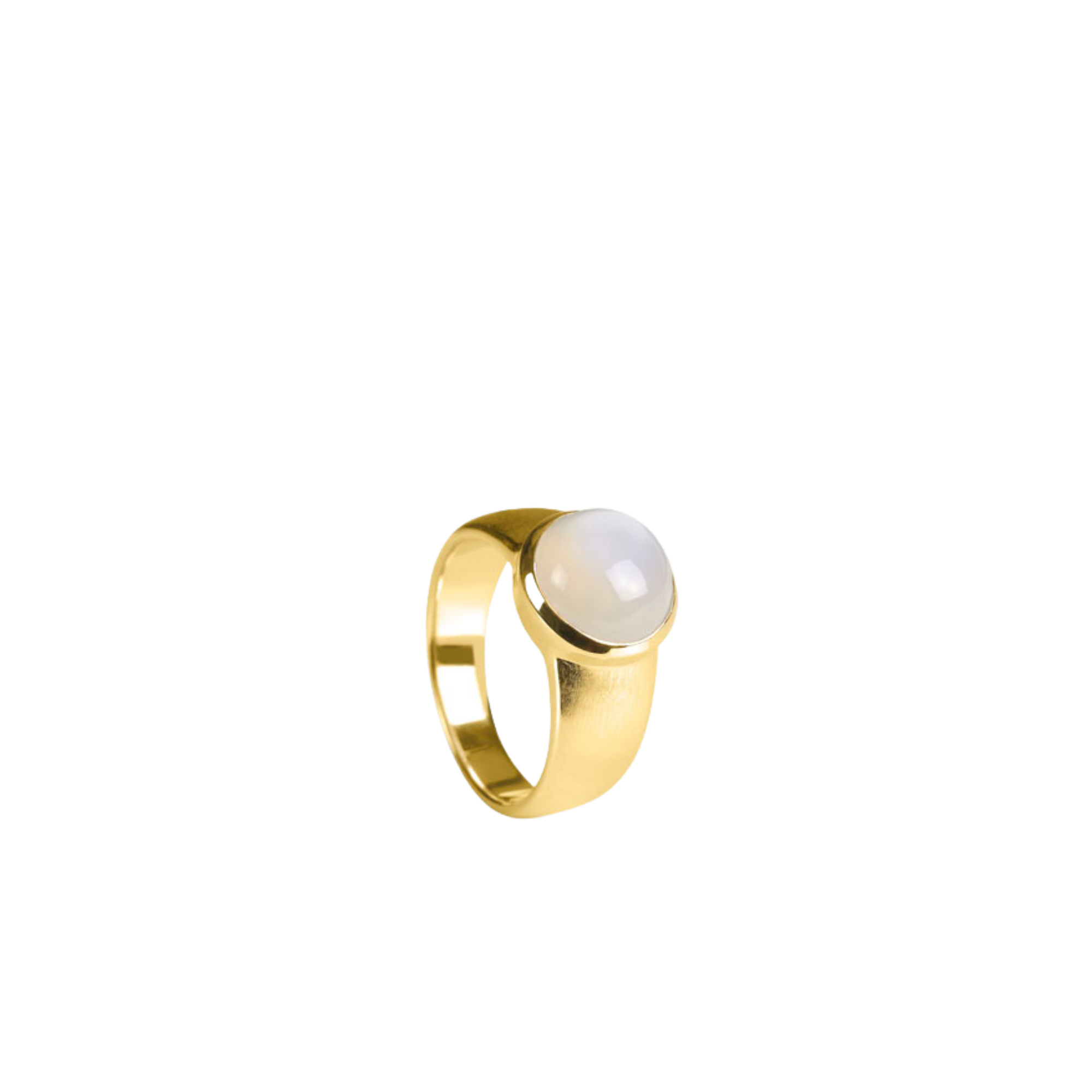 Silber Ring mit Edelstein – mattierte Ringschiene