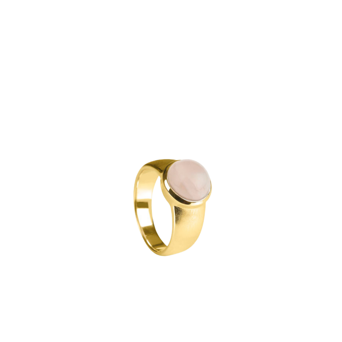 Silber Ring mit Edelstein – mattierte Ringschiene