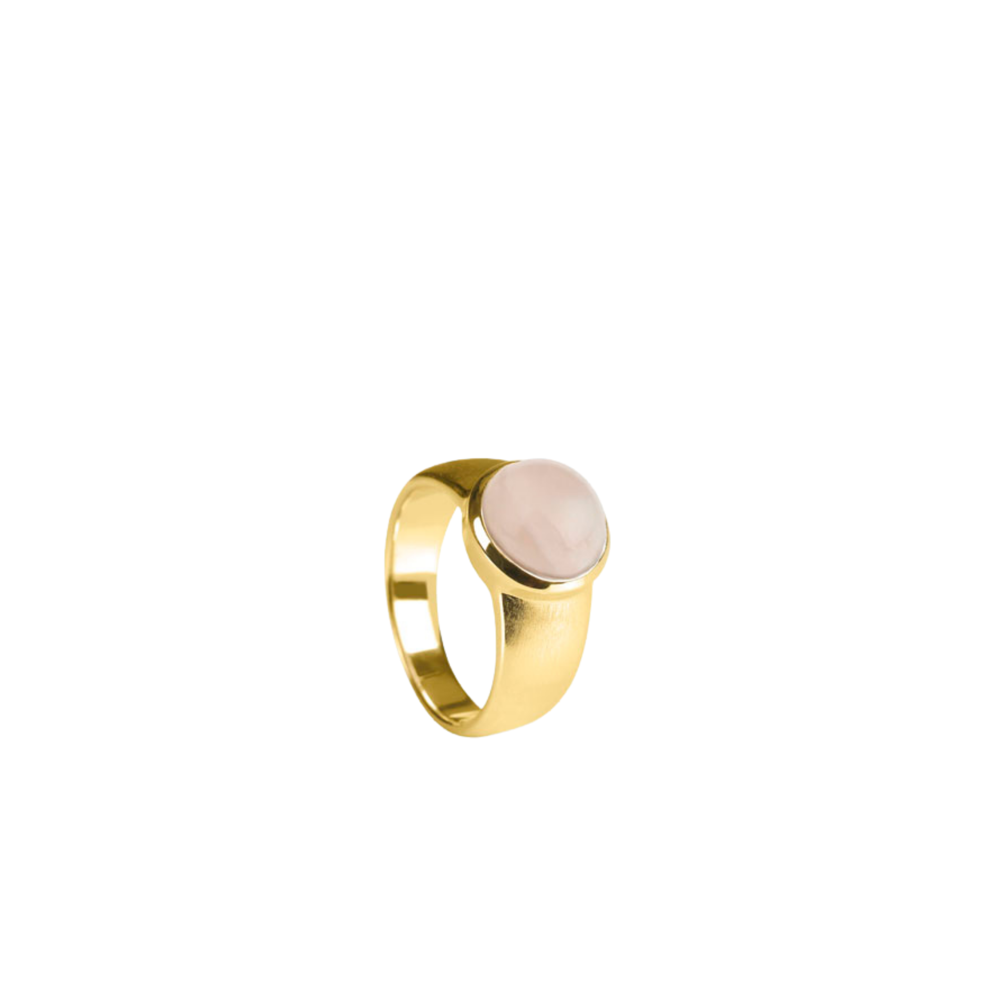 Silber Ring mit Edelstein – mattierte Ringschiene