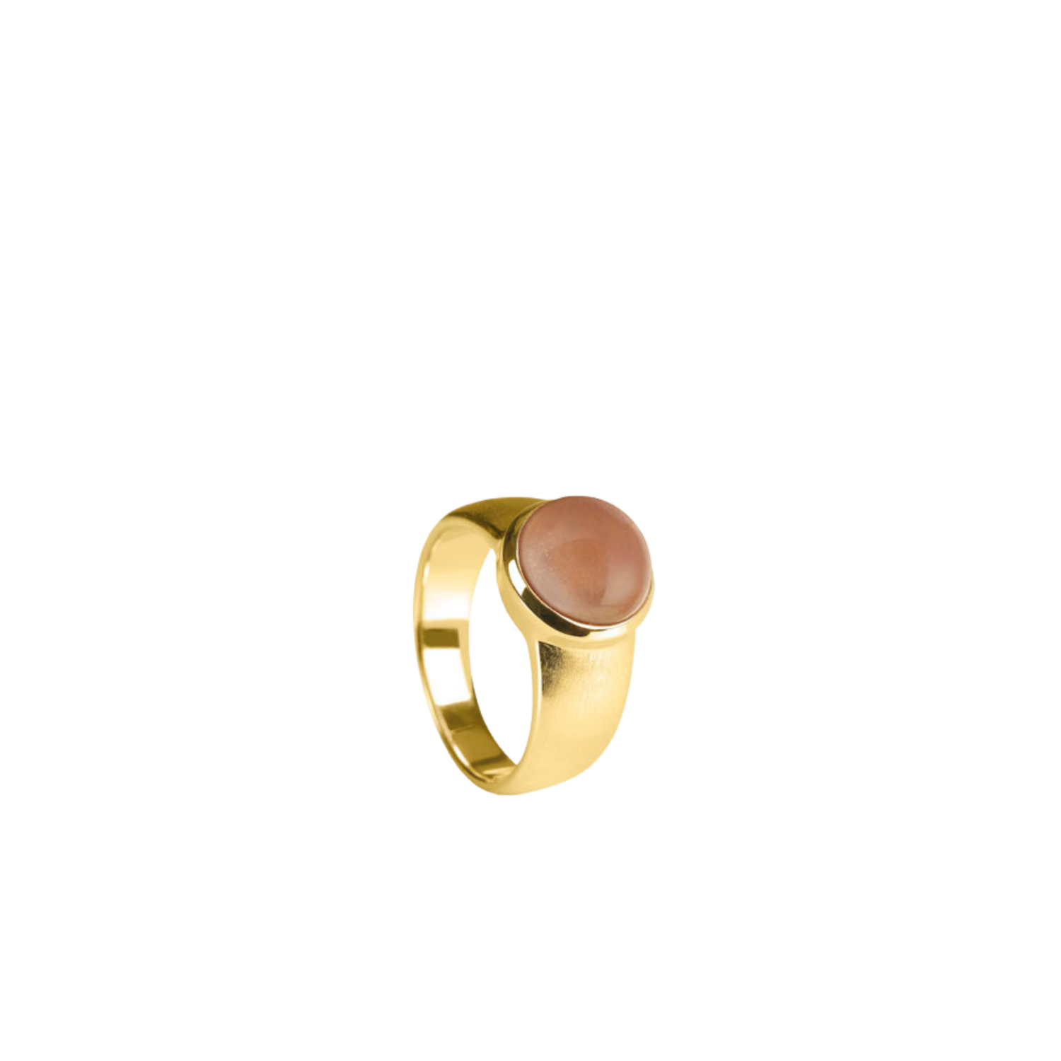 Silber Ring mit Edelstein – mattierte Ringschiene