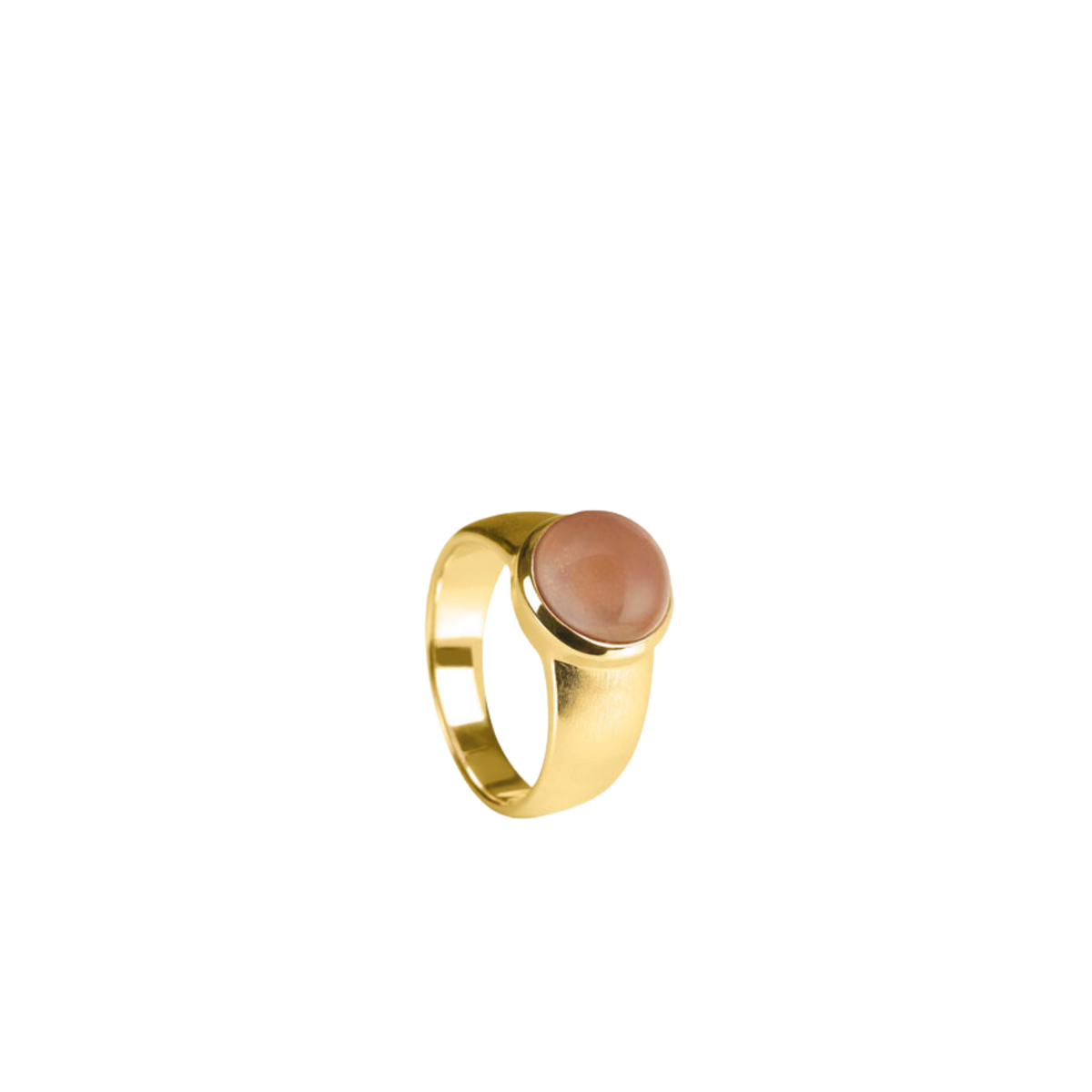 Silber Ring mit Edelstein – mattierte Ringschiene