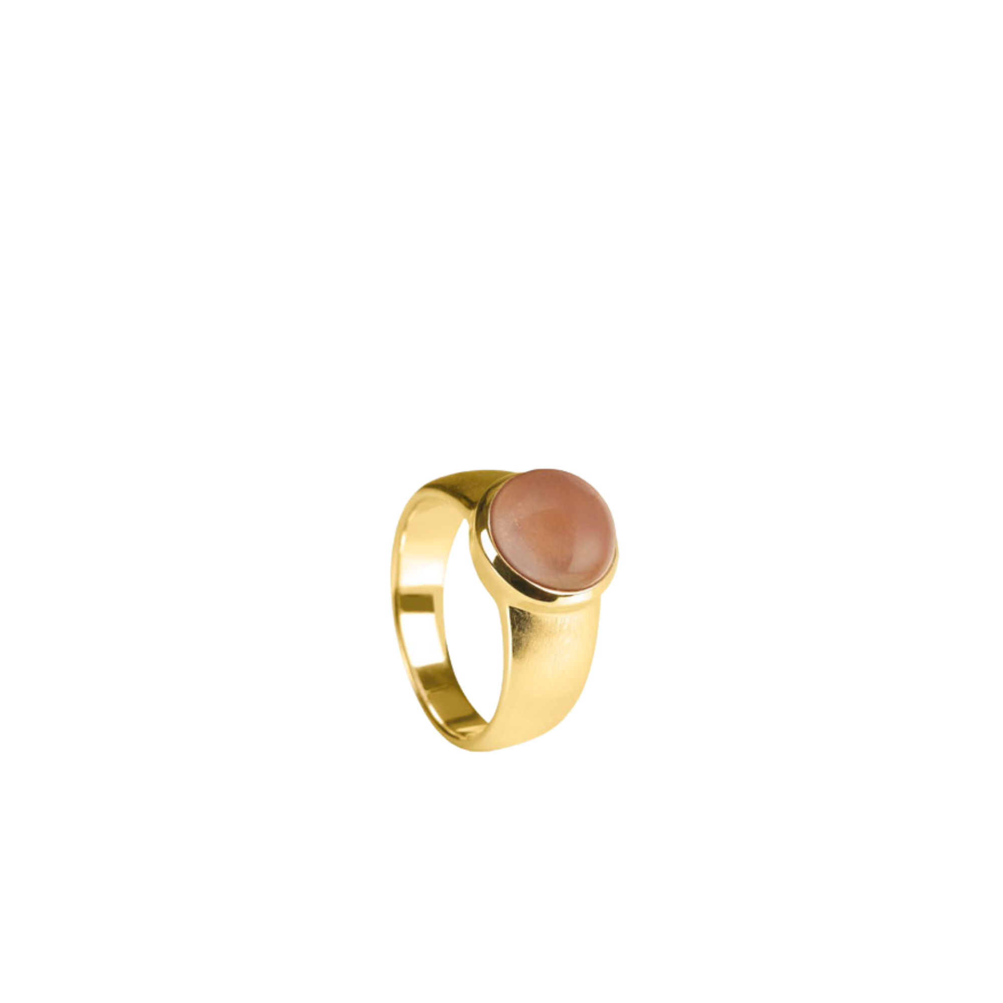 Silber Ring mit Edelstein – mattierte Ringschiene
