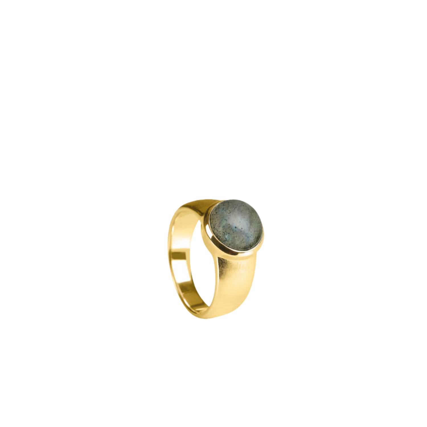 Silber Ring mit Edelstein – mattierte Ringschiene