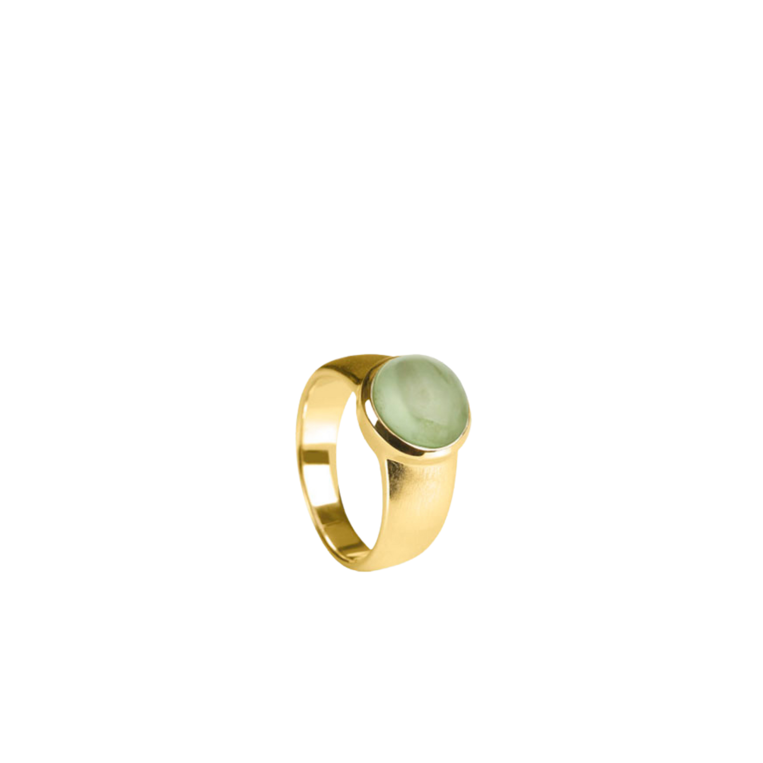 Silber Ring mit Edelstein – mattierte Ringschiene