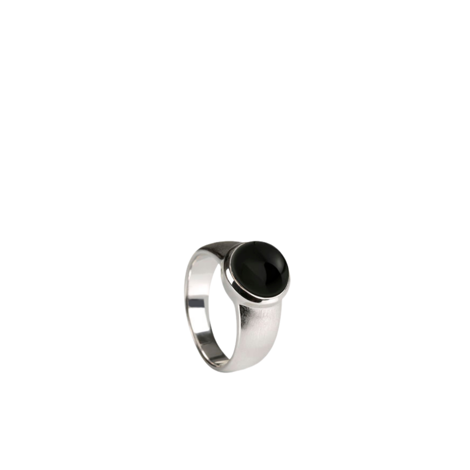 Silber Ring mit Edelstein – mattierte Ringschiene
