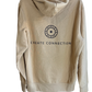 PAVA "Create Connection" Hoodie – Desert - warmer Desert-Ton, Rückseite mit Jahresradsymbol und ´create connection´-Aufschrift. 