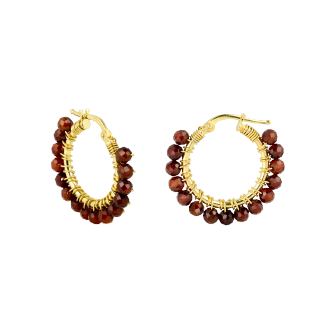 Silber Creolen mit Granat