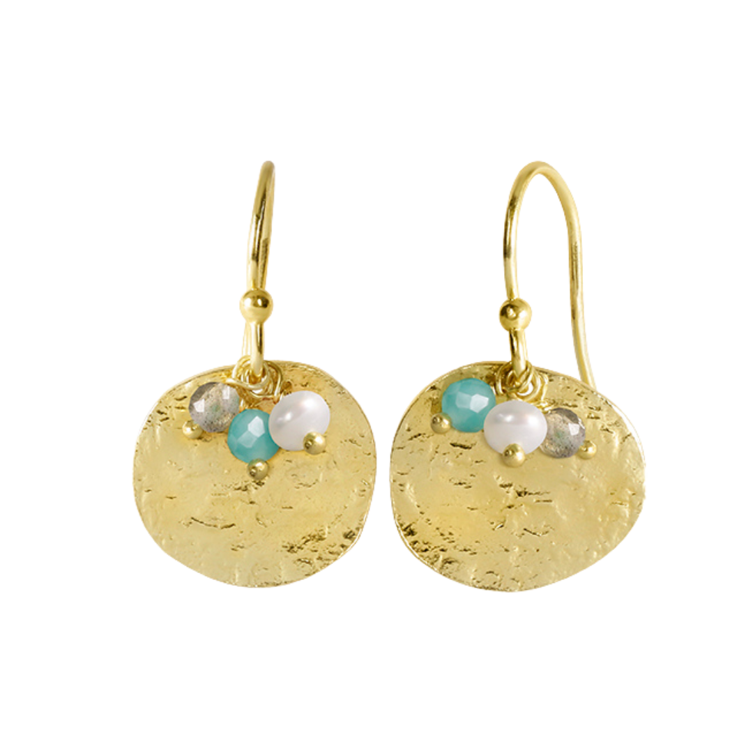 Ohrhänger – Perle, Amazonit &amp; Labradorit