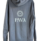 PAVA "Wheeler" Hoodie – Anthracite, 100% Bio-Baumwolle, Jahreskreis-Symbol mit Pava-Logo auf der Rückseite.
Rückenansicht