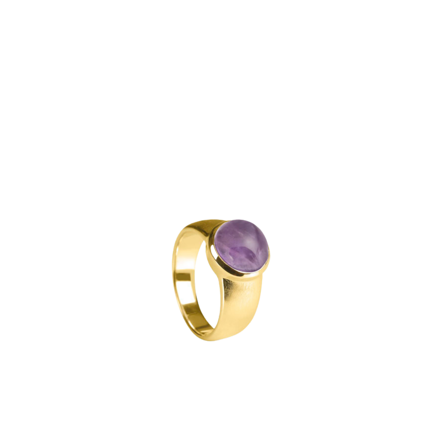 Silber Ring mit Edelstein – mattierte Ringschiene