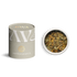 Jahreskreis Räuchermischung von PAVAFUMA: naturverbundene Komposition mit Harzen, Blüten und Kräutern zur Begleitung der acht Jahreskreisfeste. Links ist die edle, zylindrische Papp-Tube mit goldenem Jahresrad-Symbol zu sehen, rechts die geöffnete Tube von oben, in der die farbige Mischung sichtbar ist – u.a. mit Weihrauch, Beifuß und Sonnenblumenblüten.