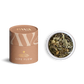 Räuchermischung Life Flow von PAVAFUMA – links die stilvolle, braune Tube mit goldener Wellen-Symbolik, rechts daneben die geöffnete Tube mit Blick auf die naturreine Mischung aus Olivenblättern, Lavendel und weiteren klärenden Kräutern. Ideal für Rituale, Meditation und einen ausgleichenden, belebenden Duftmoment im Alltag.