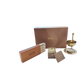 Edles Räucherset von PAVA, ideal zum Räuchern, bestehend aus einer stilvollen Geschenkbox, einem goldfarbenen Räuchergefäß (Stövchen) mit Sieb und Ständer, einer Schachtel mit hochwertigem Weihrauchharz, langen Streichhölzern mit der Aufschrift 'create connection' sowie einer zusätzlichen kleinen Box. Perfekt als Geschenk für Räucherliebhaber und zur spirituellen Entspannung.